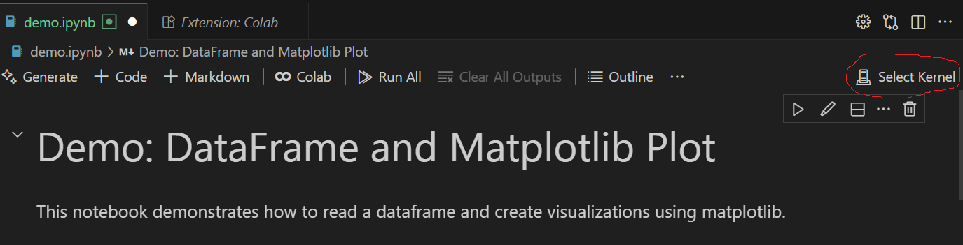 Select kernel screenshot